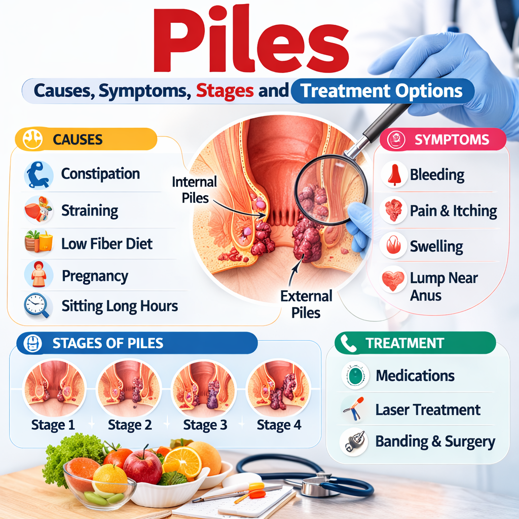 causes, symptoms, and stages of piles
